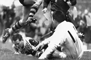 Australian Rugby player David Campese in action. 4th December 1988