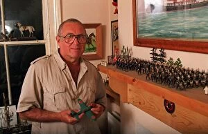 Images Dated 27th July 1995: AUTHOR JOHN SANDILANDS WITH COLLECTION OF TOY SOLDIERS 27 / 07 / 1995