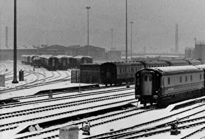 Due to bad weather these carriages are left in the sidings at Gateshead on 17th January Due to bad weather these carriages are left in the sidings at Gateshead on 17th January