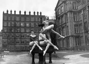 Three ballerinas of the Festival Ballet which opens at the Palace Theatre were attracted Three ballerinas of the Festival Ballet which opens at the Palace Theatre were attracted