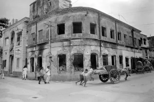 Bangladesh War of Independence 1971 The burnt out shell of a Rick Shaw factory in Bangladesh War of Independence 1971 The burnt out shell of a Rick Shaw factory in