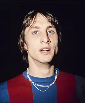 Barcelona footballer Johan Cruyff pictured before his side' Barcelona footballer Johan Cruyff pictured before his side'