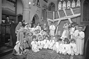 Barford church nativity scene. 15th December 1973