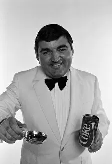 Barrie Larvia (wine expert) with the New Coke. 3rd May 1985