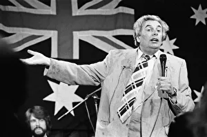Barry Humphries in character as Sir Les Patterson. 19th June 1985 Barry Humphries in character as Sir Les Patterson. 19th June 1985