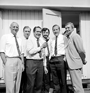 BBC Cricket commentary Team, Oval , August 1970 l-r Brian Johnston, John Arlott BBC Cricket commentary Team, Oval , August 1970 l-r Brian Johnston, John Arlott