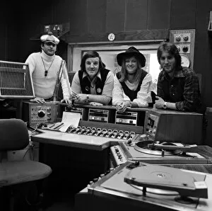 Images Dated 15th January 1976: BBC Disc Jockeys Emperor Rosko, Alan Freeman, Annie Nightingale and Johnnie Walker