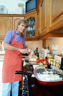 BBC Radio Cleveland presenter Colin Bunyan preparing a meal in his kitchen