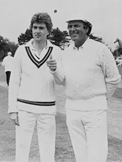 BBC television chat show Terry Wogan playing cricket May 1980 A© Mirrorpix