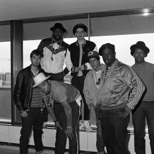 The Beastie Boys at London Airport with some members of Run-DMC. 12th May 1987 The Beastie Boys at London Airport with some members of Run-DMC. 12th May 1987
