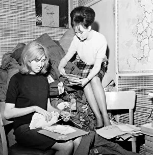 Images Dated 22nd May 2012: Beatles Fan Club Office, 10th April 1964. Anne Collingham (18) and Bettina Rose (20)
