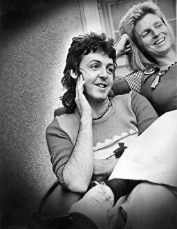Images Dated 18th May 1973: Former Beatles member Paul McCartney with his wife and fellow band member Linda at