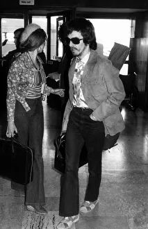 Former Beatles singer and guitarist George Harrison at London Airport May 1972 Former Beatles singer and guitarist George Harrison at London Airport May 1972