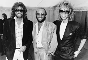 The Bee Gees pop group 1986 Barry Gibb Maurice Gibb Robin Gibb The Bee Gees pop group 1986 Barry Gibb Maurice Gibb Robin Gibb