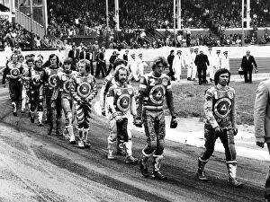 Images Dated 15th July 1978: The Belle Vue Aces, a speedway team, at the Belle Vue Speedway, Manchester