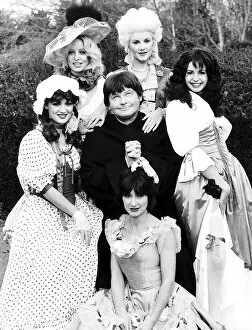 Images Dated 15th November 1979: Benny Hill as a monk with girls during recording 1979 of his new show
