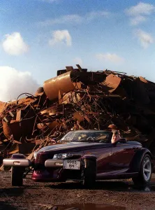 Bernard Hunter in his Plymouth Prowler Alloy wheels convertible roadster Bernard Hunter in his Plymouth Prowler Alloy wheels convertible roadster