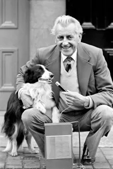 Bernard Oliver and his dog. April 1977 77-02077-001