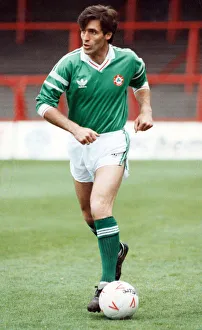 Bernie Slaven wearing his Ireland kit. 10th September 1990 Bernie Slaven wearing his Ireland kit. 10th September 1990