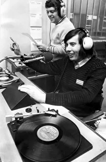 Images Dated 14th July 1972: Its the Big D Show at Radio Walsgrave. Disc jockey Dave Stephenson(right