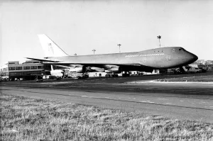 A Big Orange Braniff International Airlines Boeing 747 Jumbo Jet' A Big Orange Braniff International Airlines Boeing 747 Jumbo Jet'