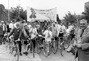 The Big Red Bike Ride, 27th June 1988. The ride, a 16 day sponsored event around England The Big Red Bike Ride, 27th June 1988. The ride, a 16 day sponsored event around England