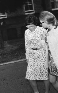 01239 Gallery: Billie Jean King leaves St Georges Hospital, Tooting, London