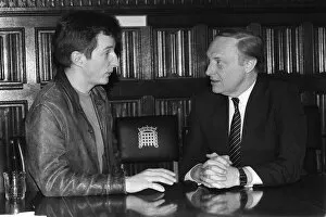 Billy Bragg with Neil Kinnock on jobs for youth tour 1985