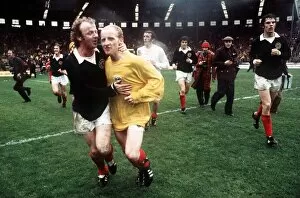 Images Dated 18th May 1974: Billy Bremner with Jimmy Johnstone after the Scotland England international match at