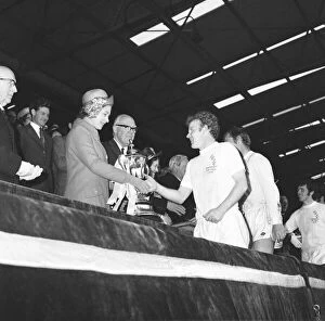 Billy Bremner Leeds United captain being presented with the F.A