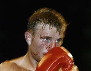 Billy Schwer Boxing during fight with Paul Burke Billy Schwer Boxing during fight with Paul Burke