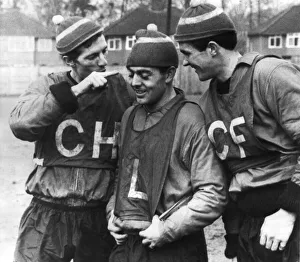 Billy Stevenson pokes fun at the hats worn by himself and teammates Ian St John & Ron Billy Stevenson pokes fun at the hats worn by himself and teammates Ian St John & Ron