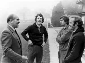 Birmingham City director and acting manager Alf Ramsey offers advice to players Trevor Birmingham City director and acting manager Alf Ramsey offers advice to players Trevor