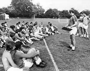 Images Dated 13th July 1979: Birmingham City players listen to instructions from manager Jim Smith during a pre season