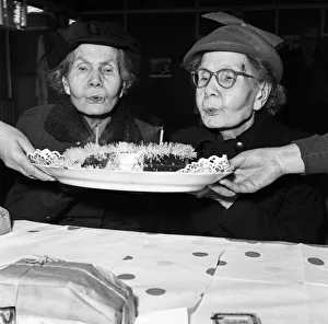 The birthday party for 90-year-old twins Elizabeth (in glasses The birthday party for 90-year-old twins Elizabeth (in glasses
