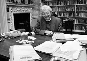Images Dated 23rd February 1988: The Bishop of Durham, David Jenkins, in his study at the Bishops Palace, Bishops Auckland