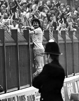Images Dated 30th August 1981: Blackburn v Sheff. Weds. Terry Curran looks to be safe in the arms of the law after
