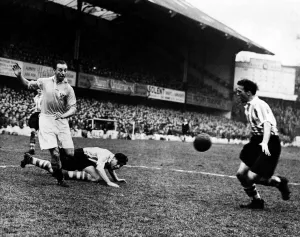 Blackpool v Southampton Stanley Matthews (left) with Peter Sillett (on ground) Blackpool v Southampton Stanley Matthews (left) with Peter Sillett (on ground)