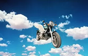 Images Dated 2nd July 1998: BMW 1100 motorbike with wings in the clouds 1998