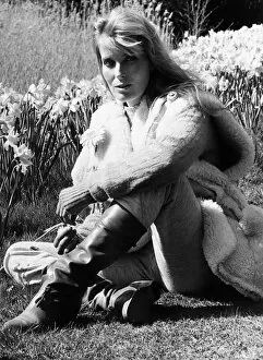 Boots And Shoes Gallery: Bo Derek American actress April 1983 Sitting on the grass outdoors A©mirrorpix