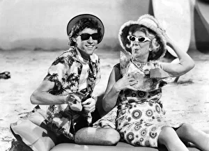 Bob Geldof and 72-year-old Grandmother Margaret Laine on make believe Miami Beach while Bob Geldof and 72-year-old Grandmother Margaret Laine on make believe Miami Beach while