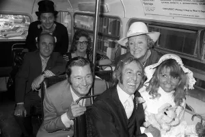 Core202 Gallery: Bob Grant actor from TV series On The Buses marries Kim Benwell a bunny girl at Caxton