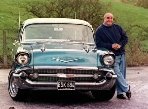 Images Dated 14th December 1999: BOB JAMES WITH HIS 1957 CHEVY car December 1999 ROAD RECORD Supplement