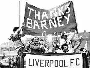 Bob Paisley Liverpool team celebrate on open top bus 1981 after European Cup Bob Paisley Liverpool team celebrate on open top bus 1981 after European Cup