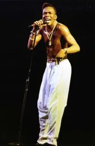 Bobby Brown soul singer on stage bare chested June 1989 Bobby Brown soul singer on stage bare chested June 1989