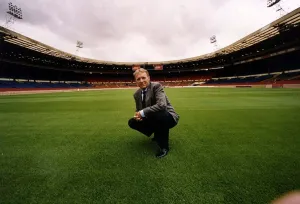 Bobby Moore former footballer and captain of England on the pitch at Wembley Bobby Moore former footballer and captain of England on the pitch at Wembley