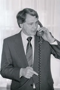 Bobby Robson England manager pictured on telephone April 1985 Bobby Robson England manager pictured on telephone April 1985
