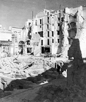 Bomb damaged buildings on the Mediterranean island of Malta during the Second World War Bomb damaged buildings on the Mediterranean island of Malta during the Second World War