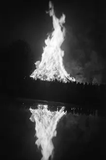 Bonfire at Pype Hayes park in Birmingham. 5th November 1981 Bonfire at Pype Hayes park in Birmingham. 5th November 1981