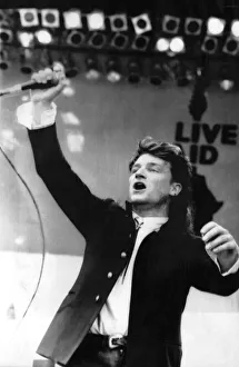 Bono lead singer from the top Irish band U2 Dublins answer to Bruce Springsteen rocks to Bono lead singer from the top Irish band U2 Dublins answer to Bruce Springsteen rocks to